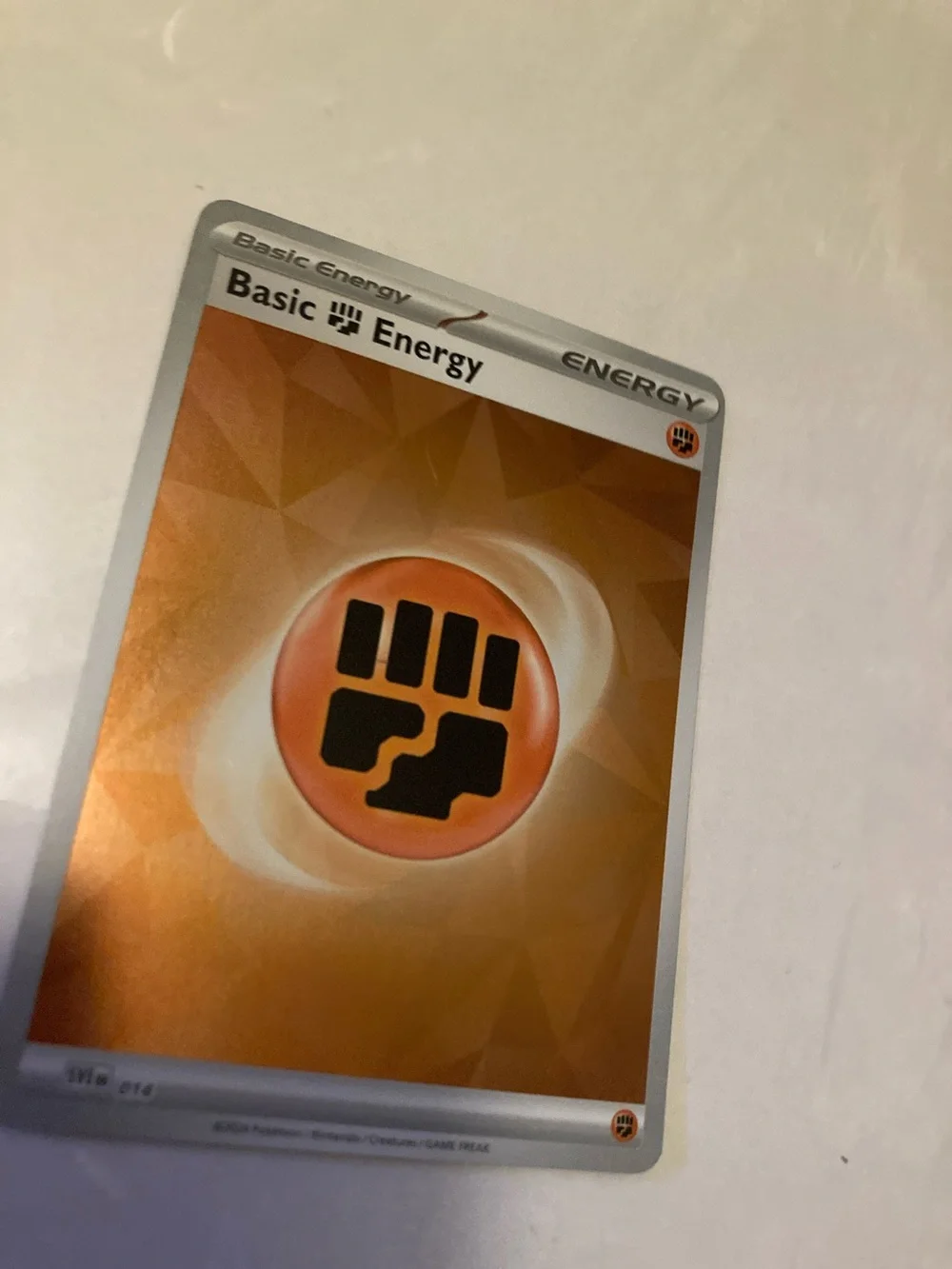 Pokemon Orange Basic Fighting Energy Card